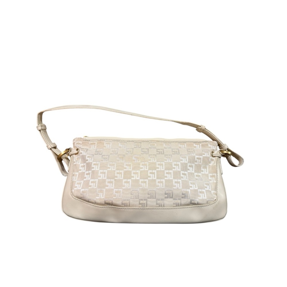🔻St. John Ivory Logo Jacquard Baguette Shoulder Bag Y2K Made in Italy - Picture 6 of 11